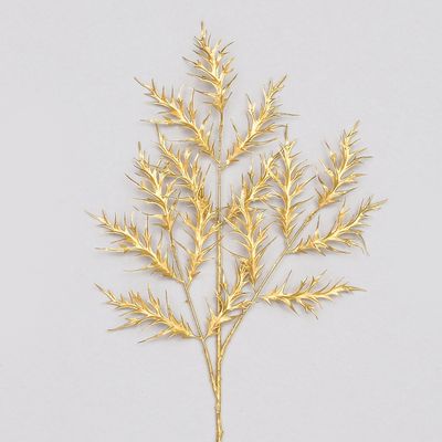 66Cm Plastic Leaf Spray Gold