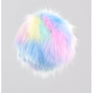 12cm Faux Fur Bauble Multi