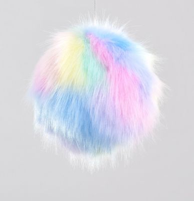 12cm Faux Fur Bauble Multi