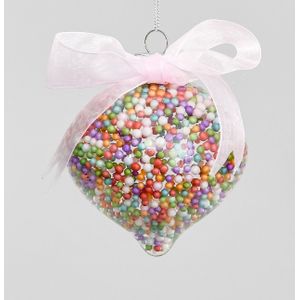 9cm Glass Onion w/Bead/Ribbon
