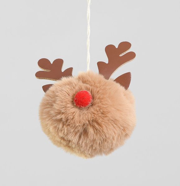 100mm Fluffy Reindeer Ball Decorat