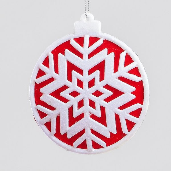 10cm Disk S/Flake Dec Red/Wht