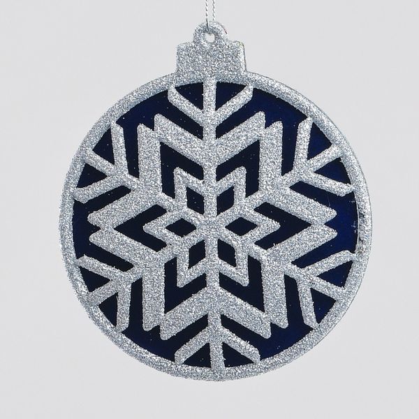 10cm Disk S/Flake Dec Blu/Silver