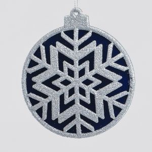 10cm Disk S/Flake Dec Blu/Silver