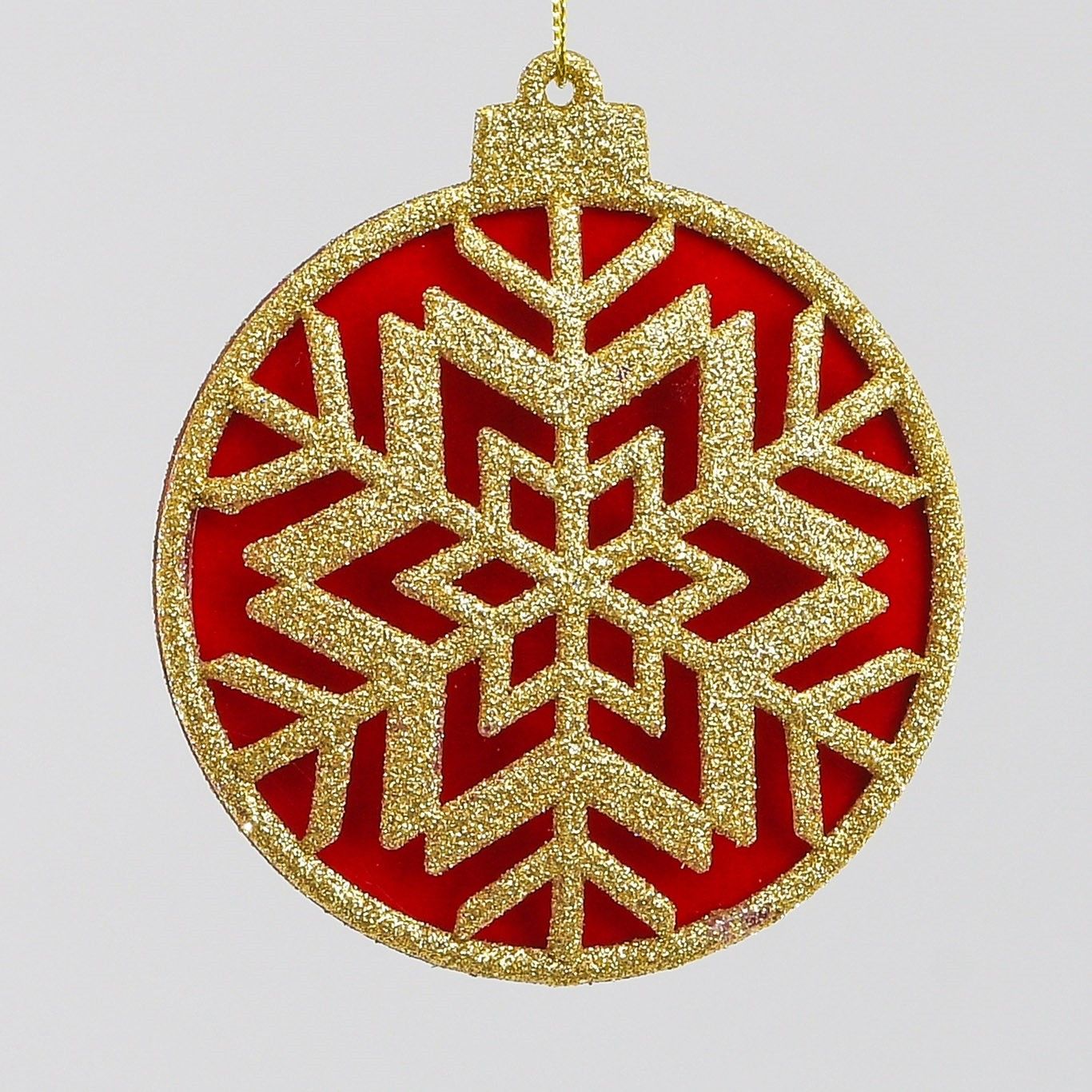 10cm Disk S/Flake Dec Gold/Red