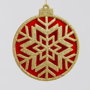10cm Disk S/Flake Dec Gold/Red
