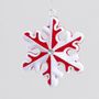 10cm Round S/Flake Dec Red/Wht