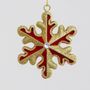 10cm Round S/Flake Dec Gold/Red