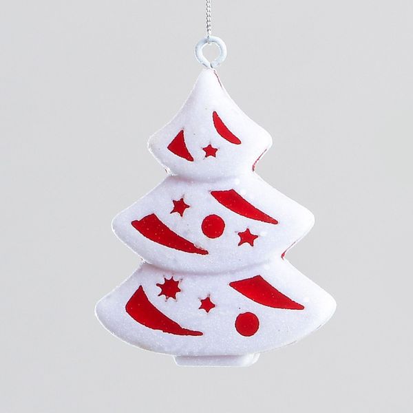 10cm Glitter Tree Decoration W/R