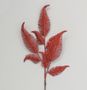 66cm Glitter Leaf x9 Red