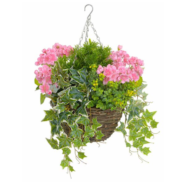 Wild Berry & Geranium Basket Pink