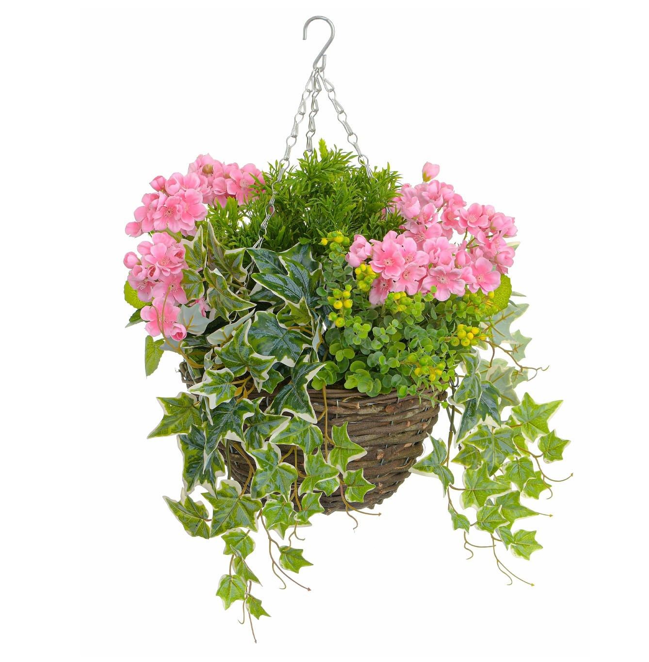 Wild Berry & Geranium Basket Pink