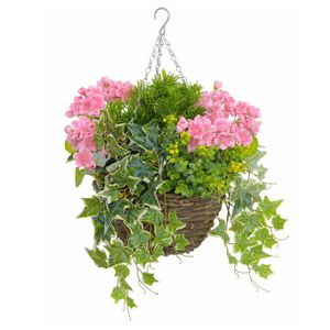 Wild Berry & Geranium Basket Pink