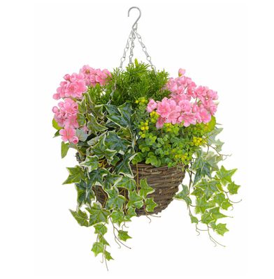 Wild Berry & Geranium Basket Pink