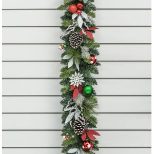 180cm Glitter Leaf/Ball Grlnd Mult
