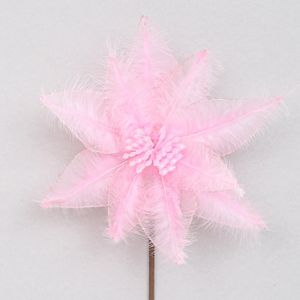 60cm Feathered Poinsettia Pink