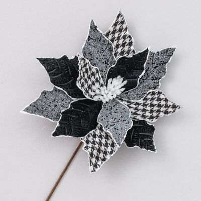 64cm Fabric Poinsettia Black