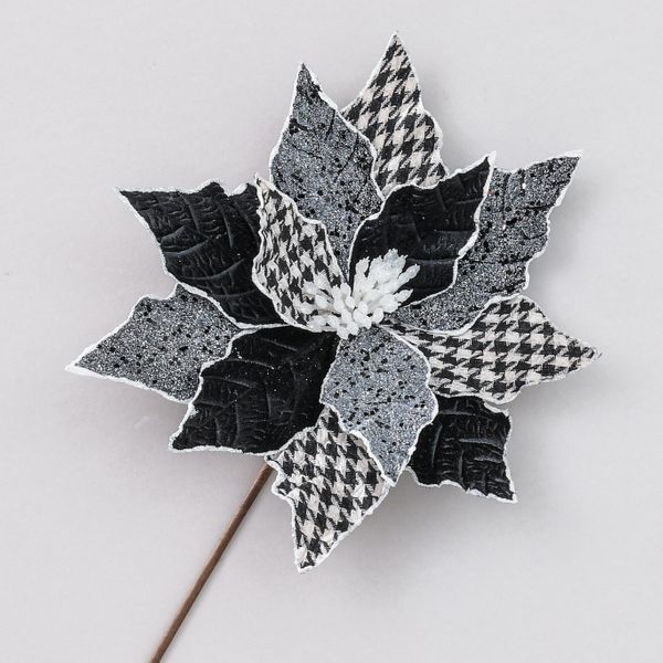 64cm Fabric Poinsettia Black