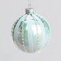 8cm Glass Bead/Glitter Ball Mint
