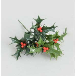 20cm Plastic Holly Green