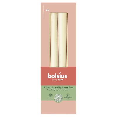 Bolsius Essentials Tapered Candle - 245 x 24mm  Box 4 - Soft Pearl 