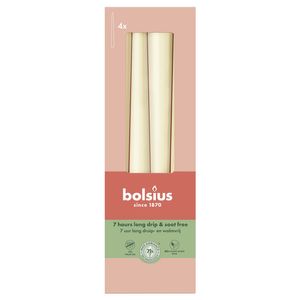 Bolsius Essentials Tapered Candle - 245 x 24mm  Box 4 - Soft Pearl 