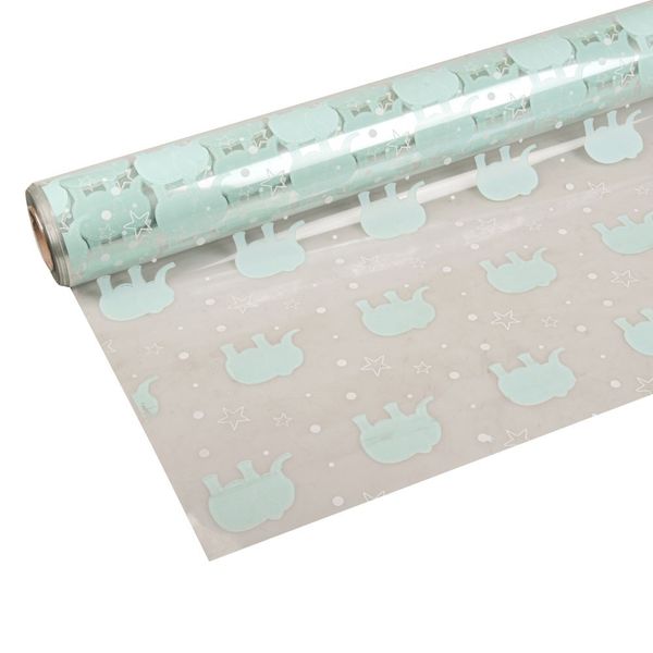 Cellophane Print Baby Elephant Blue