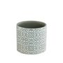 Patterened Grey/White Ceramic Pot 10.5cm