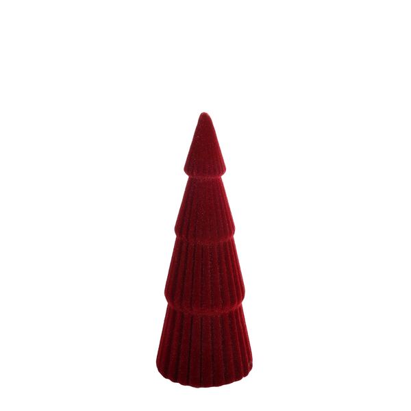 Flocked Tree - Burgundy - H28cm