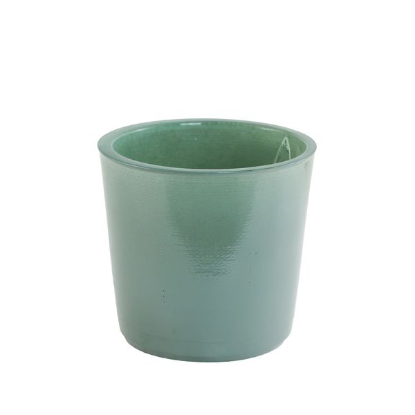 Sea Green Glass pot 13cm