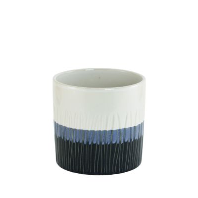 White/blue/navy ceramic 12cm