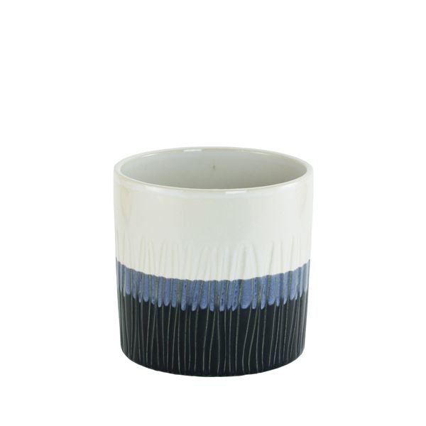 White/blue/navy ceramic 12cm