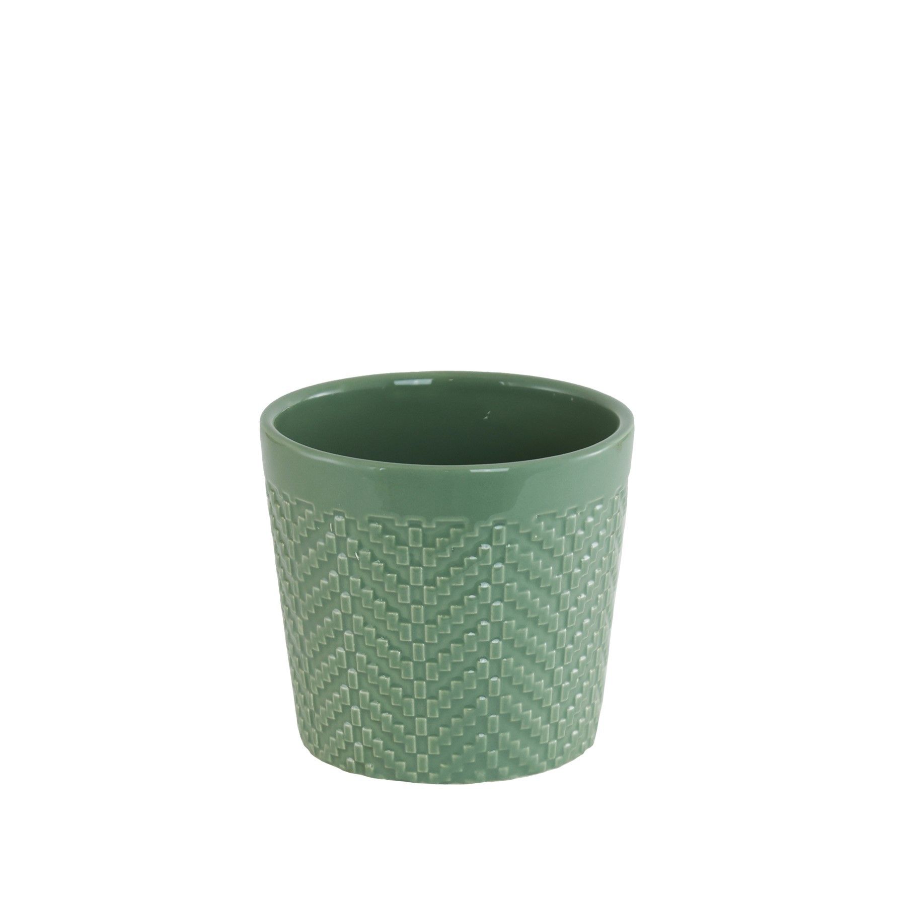 Gloss Sage Green Ceramic Block Pattern 10cm 