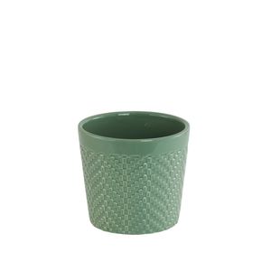 Gloss Sage Green Ceramic Block Pattern 10cm 