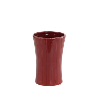 Red Vertiical Lined Ceramic 13cm 