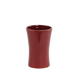Red Vertiical Lined Ceramic 13cm 