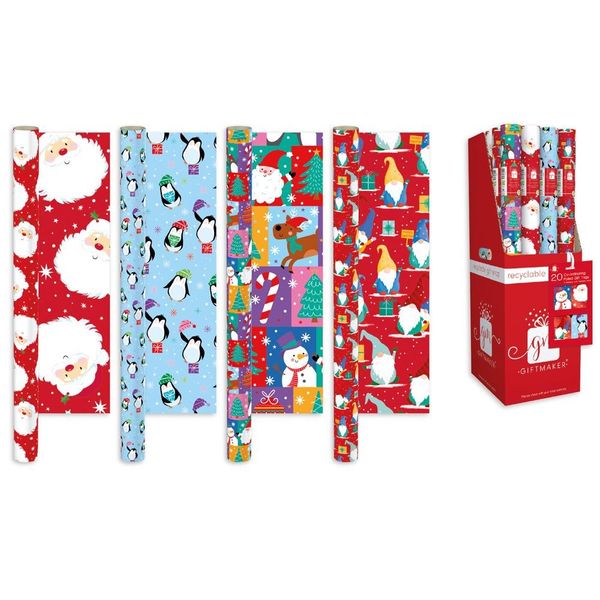 Christmas Wrapping Paper Santa & Friends (50/4m)