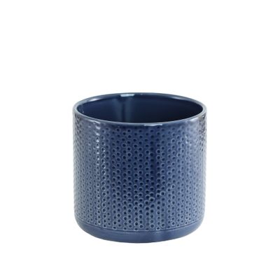 Navy spotty ceramic 12cm