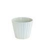 White gloss vertical lined ceramic 10cm