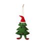 Felt Christmas Tree with String Lights Hanging Decoration - H16.5cm