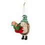 Felt Winter Hedgehog with Gifts Hanging Decoration - H14cm