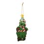 Felt Bear in a Xmas Tree Costume Hanging Decoration - H14cm