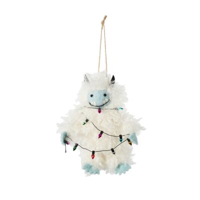 Felt Yeti with String Lights Hanging Decoration - H14cm