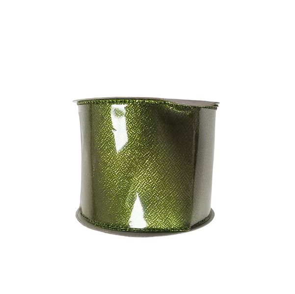Olive Green Ribbon - Wired Edge - 63mm x 10yds