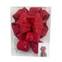 Red Bow Velvet Ribbon Tree Topper with Lights - 7ft