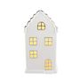 Ceramic House Ornament - White - LED Warm White - H15cm