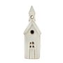 Stoneware Church Ornament - White - LED Warm White - H23cm