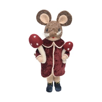Mouse with Toadstools - H45cm
