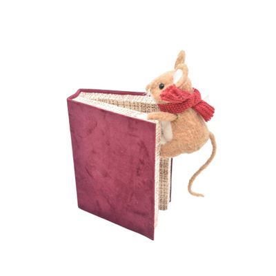 Mouse Climbing a Book - H23cm