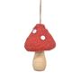 Pointed Toadstool Hanging Ornament - H11cm